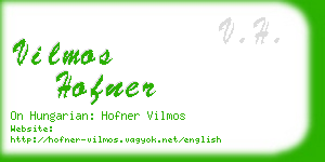 vilmos hofner business card